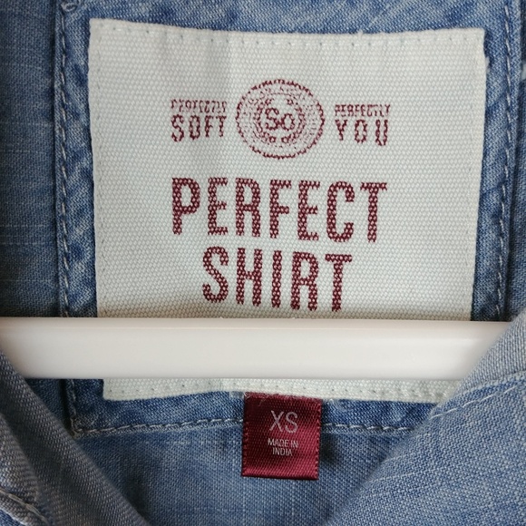 NWT Chambray Top Perfect Shirt Denim Button-Down - Picture 7 of 8